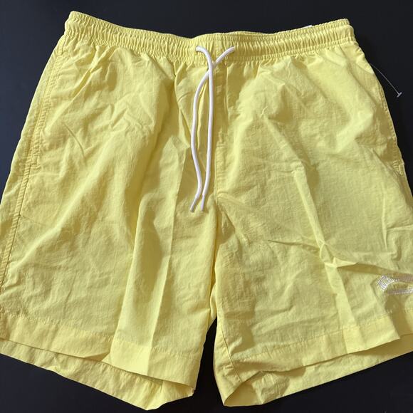 New PacSun Size Medium Swim Shorts Yellow Drawstring Waist Los Angeles - Picture 1 of 5